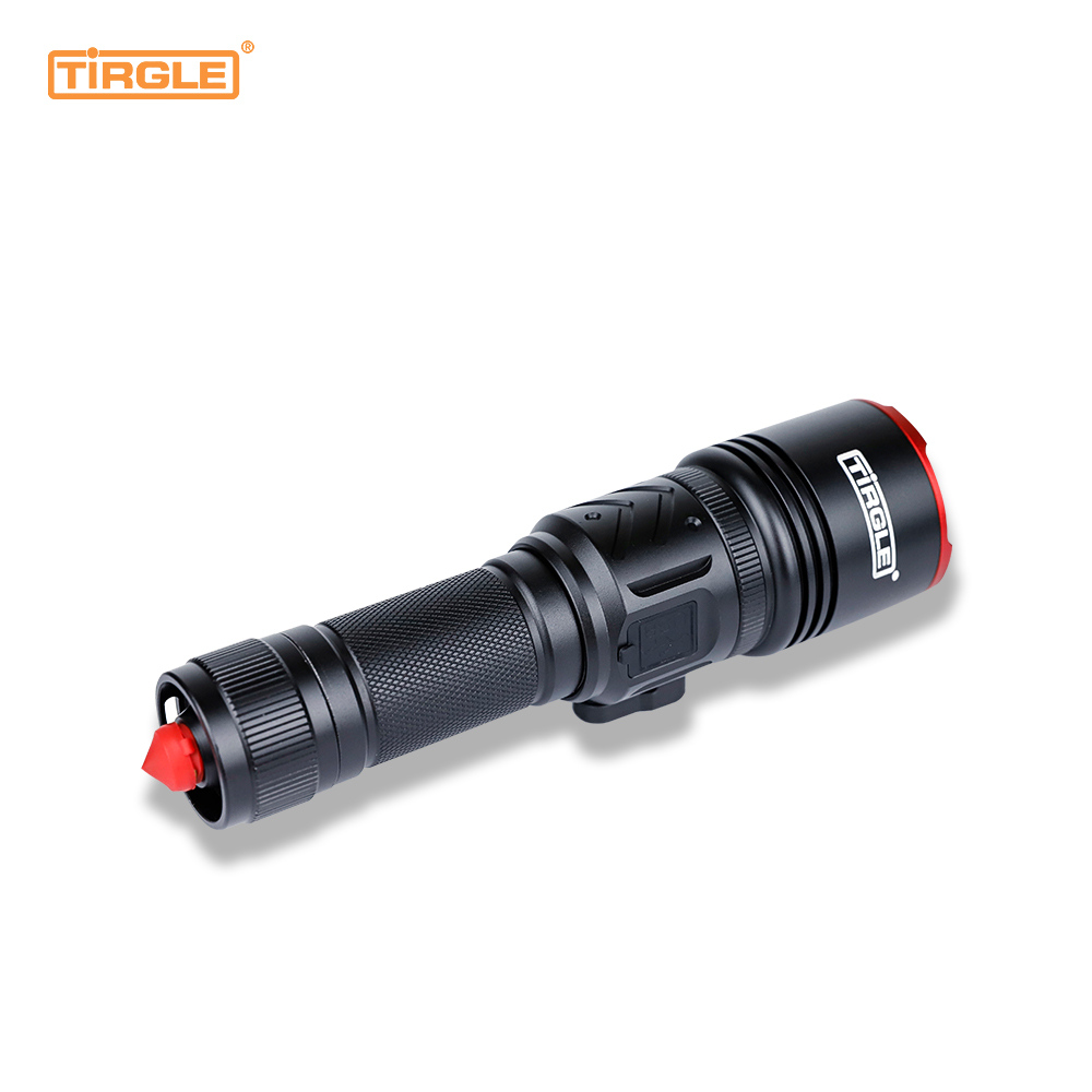 HL-5003 Laser Trắng có thể thu vào tập trung USB sạc nhanh di động ban đêm ngoài trời hộ gia đình đèn pin chống thấm nước lấy nét bằng kính thiên văn