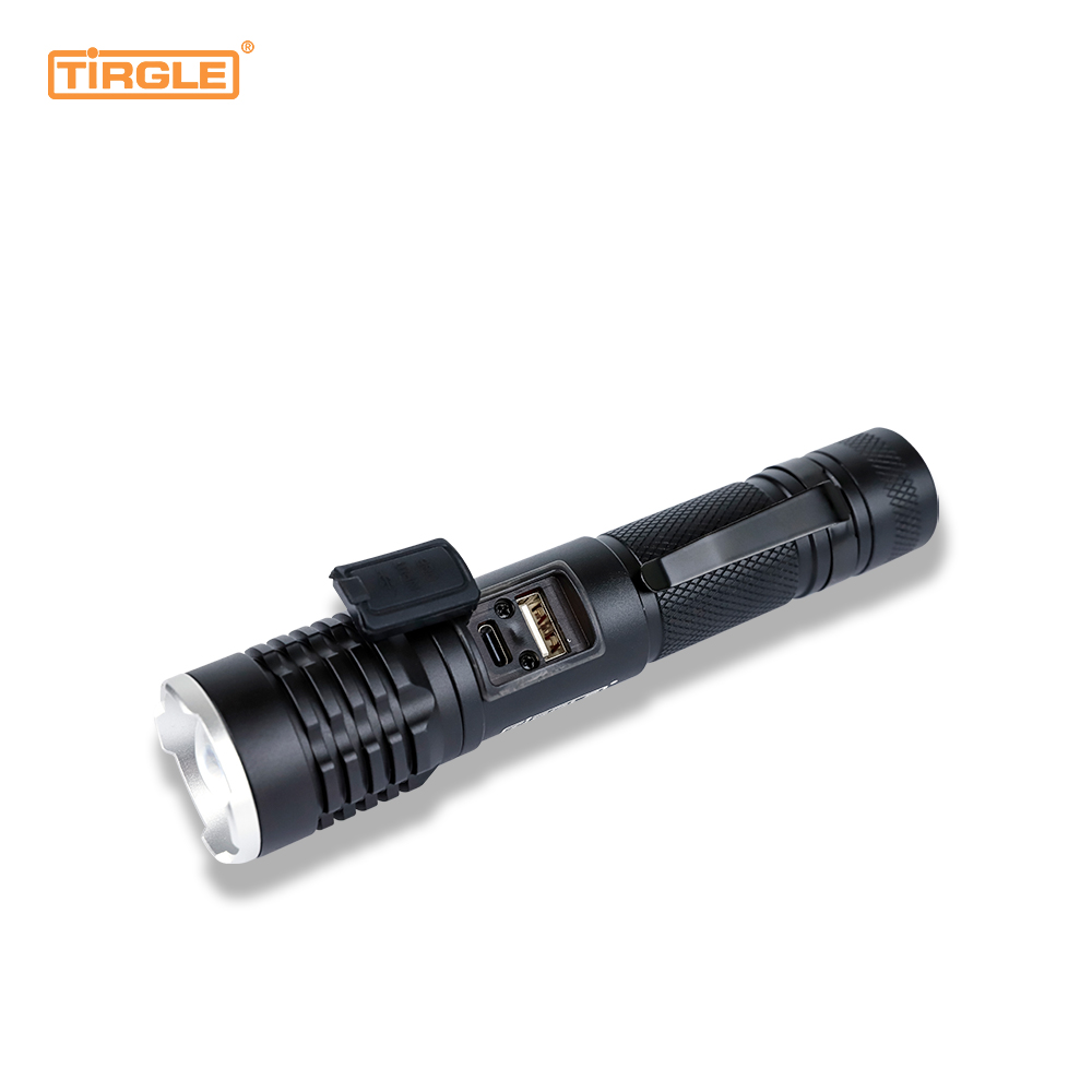 HL-5006 Hợp kim nhôm zoom kính thiên văn laser trắng Cổng sạc typeC đa chức năng Đèn pin chuyên nghiệp cho các hoạt động ngoài trời lấy nét bằng kính thiên văn chống thấm nước